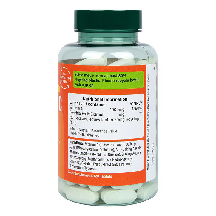 Holland & Barrett High Strength Vitamin C Immunity, 1000mg - 120 vegan tabs composition