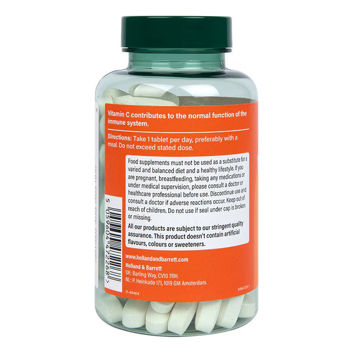 Consumption of Holland & Barrett High Strength Vitamin C Immunity, 1000mg - 120 vegan tabs