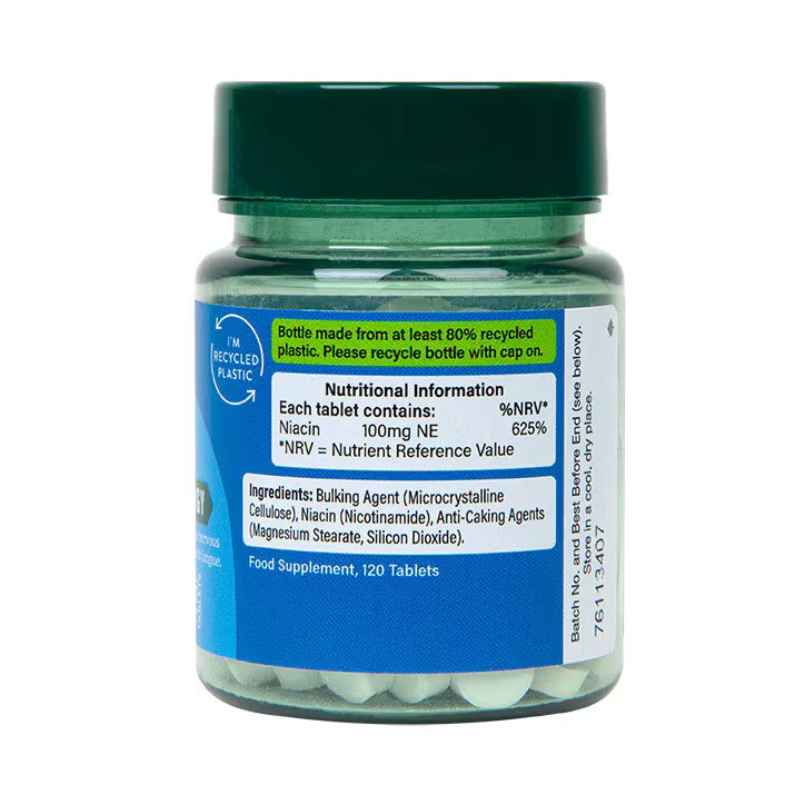 Holland & Barrett Vit B3 Niacin, 100mg - 120 tablets composition