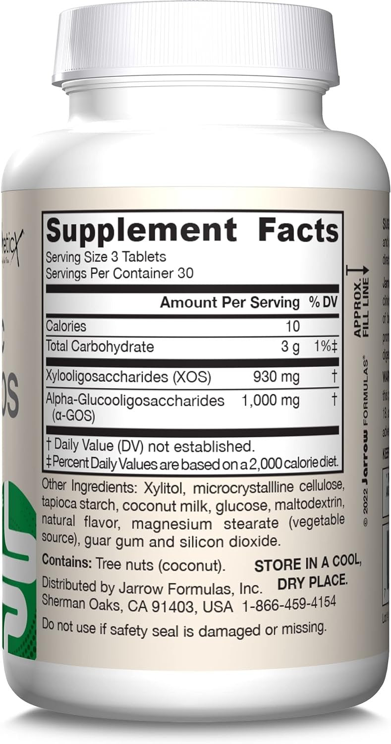 Bottle of Jarrow Formulas® Prebiotic XOS + α-GOS 90 Chewable Tablets