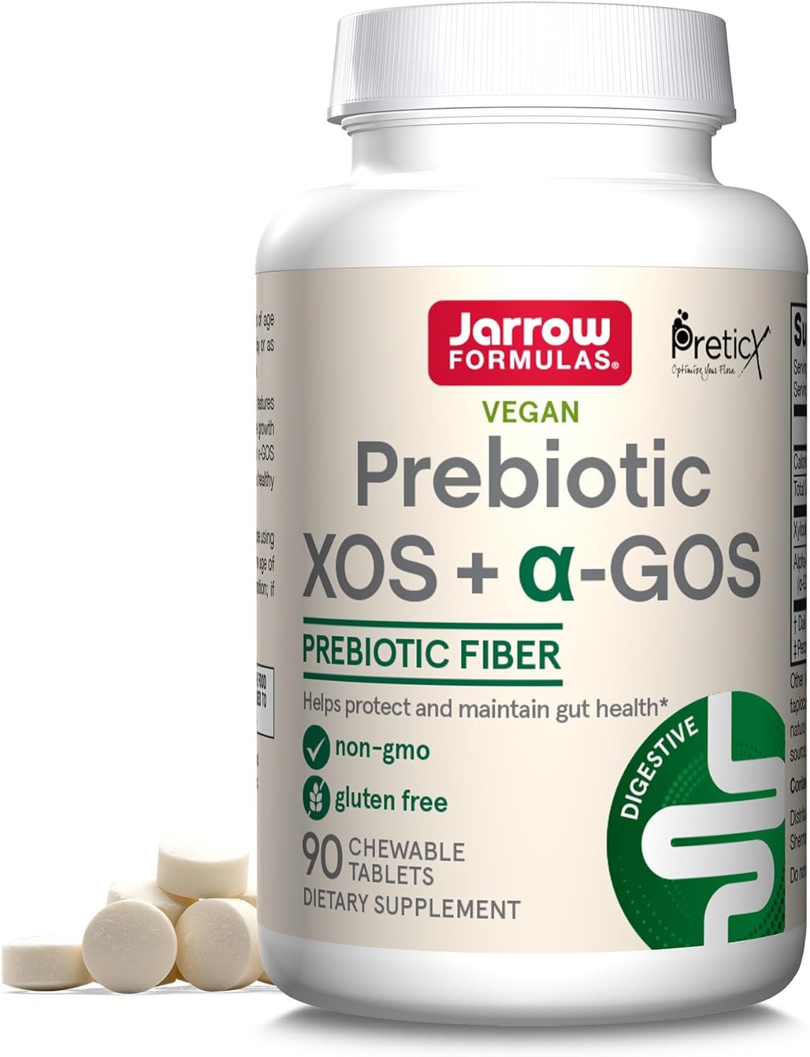 Jarrow Formulas® Prebiotic XOS + α-GOS 90 košļājamo tablešu cena ir lēta