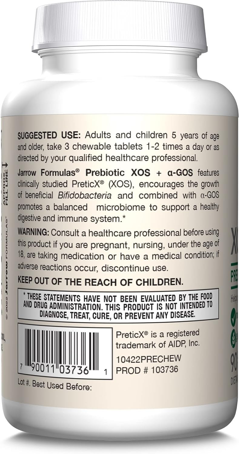 Use of Jarrow Formulas® Prebiotic XOS + α-GOS 90 Chewable Tablets