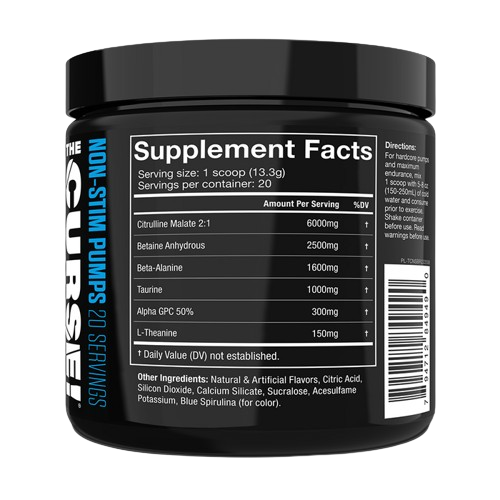 JNX Sports The Curse! Non Stim Pumps 266 g blue rasp composition