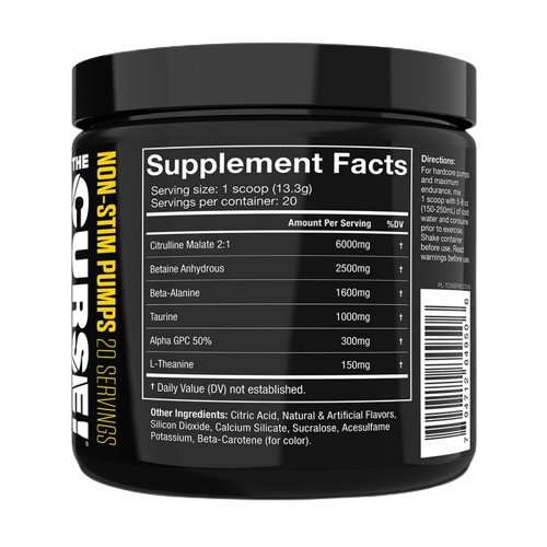 JNX Sports The Curse! Non Stim Pumps 266 g pineapple mango composition
