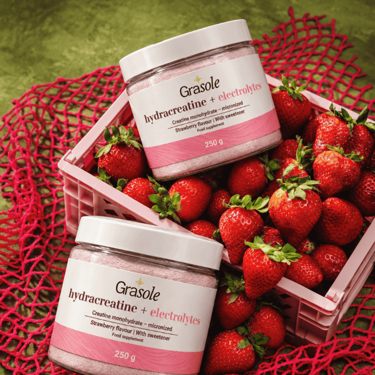 GraSole Hydracreatine + Electrolytes (braškių skonio)