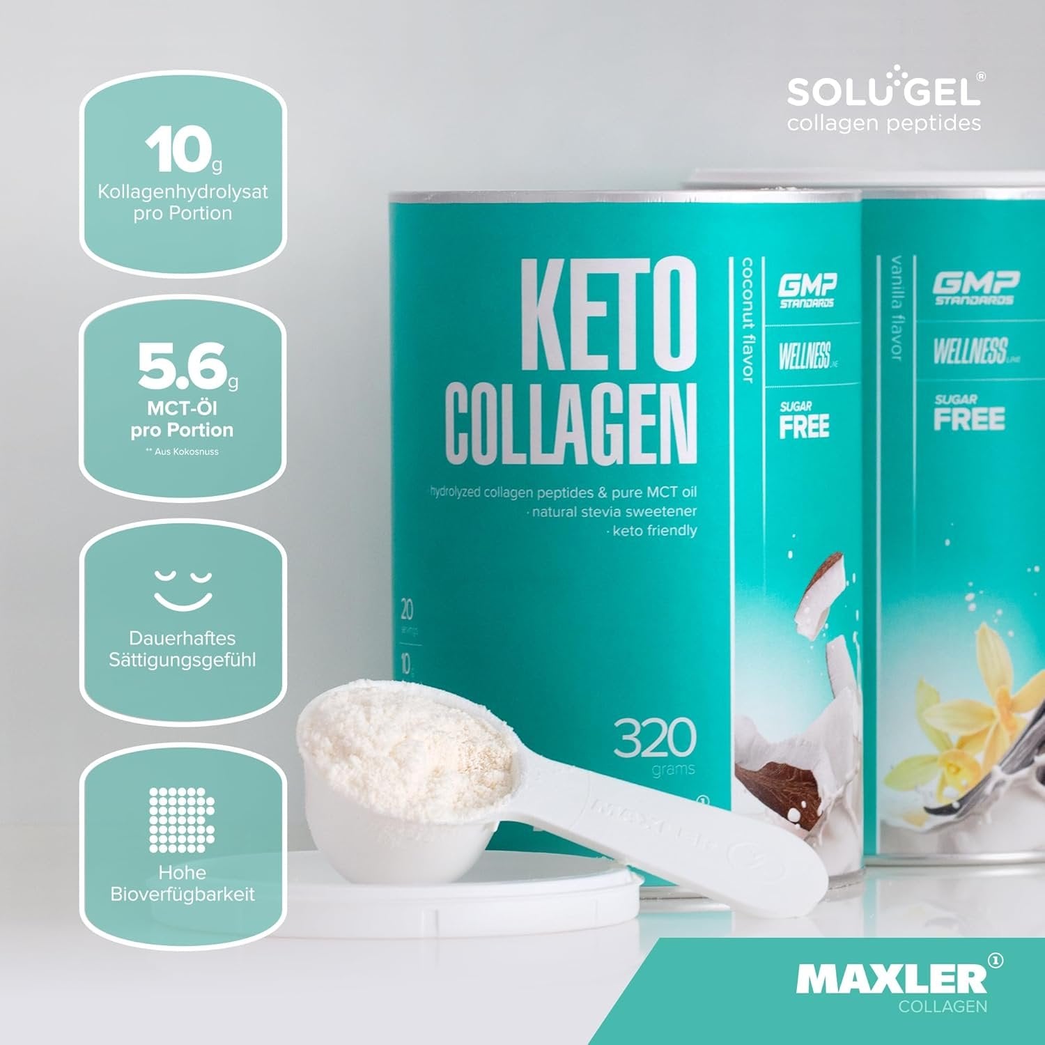 Maxler Keto Collagen Powder - Coconut - 320g facts