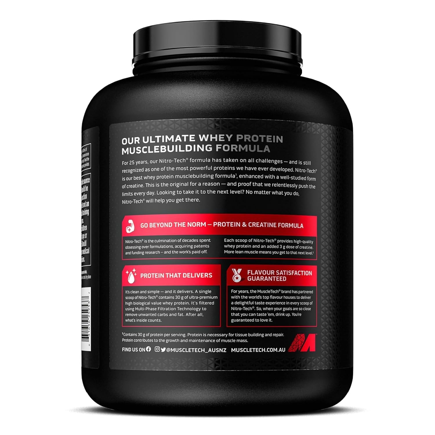 Consumption of Muscletech Nitro Tech Whey Protein - 1810g