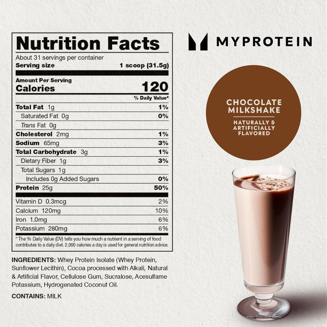 Myprotein Impact Whey Isolate 1kg lentele