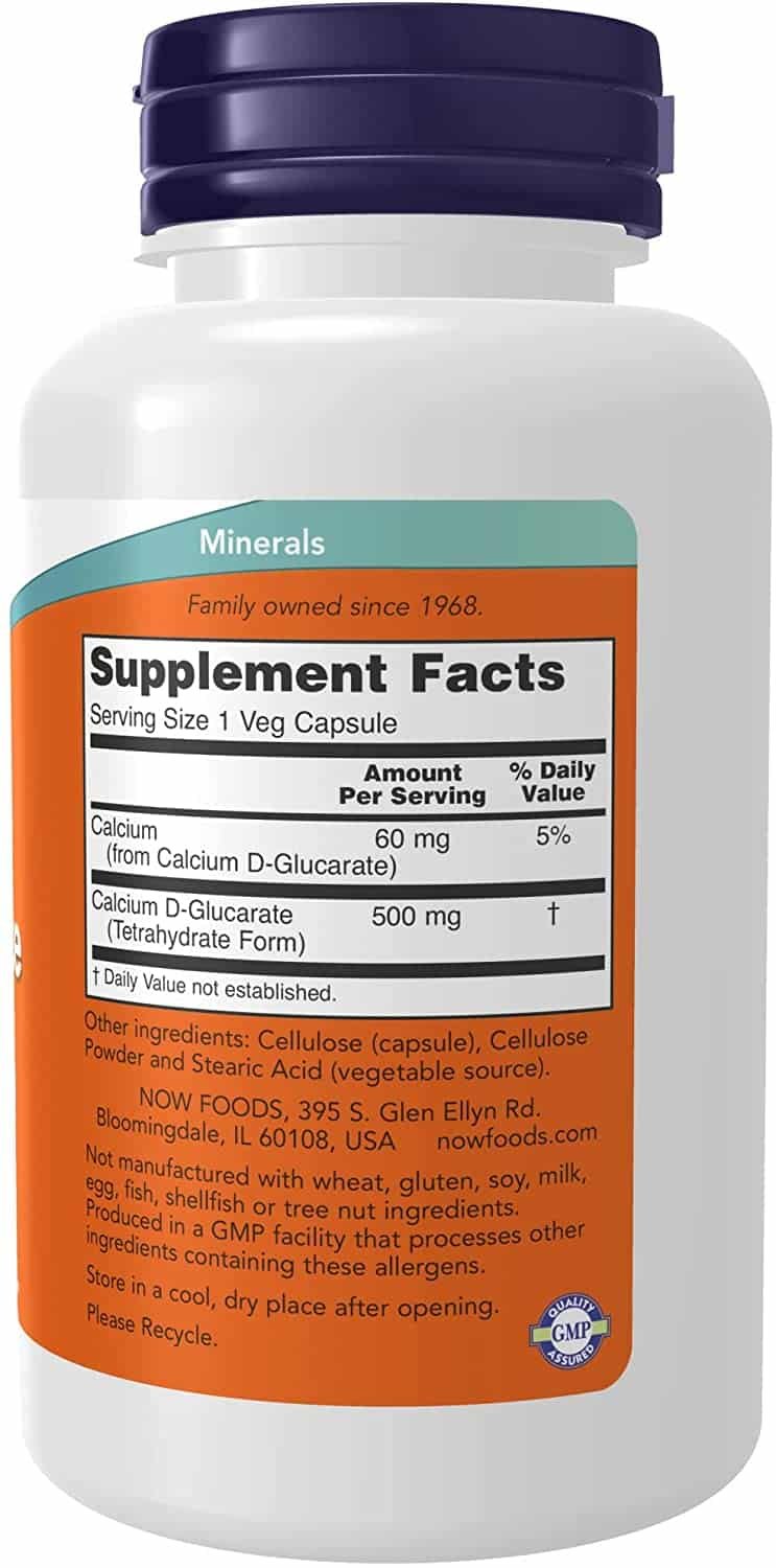 NOW Calcium D-Glucarate 500 mg Veg Capsules sudetis