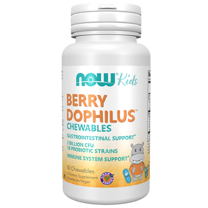 NOW Foods BerryDophilus Kids cena - 60 košļājamās