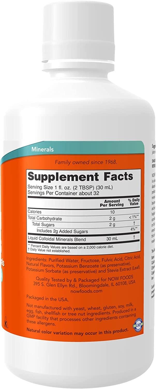 NOW Foods Colloidal Minerals - 946ml sastāvs