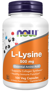 NOW Foods L-lizīns - 500mg - 100 vcaps cena