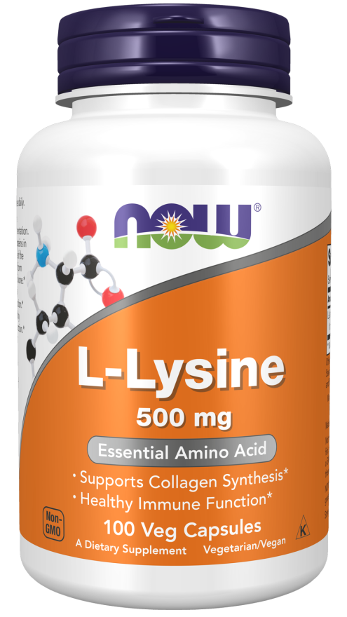 NOW Foods L-lizīns - 500mg - 100 vcaps cena