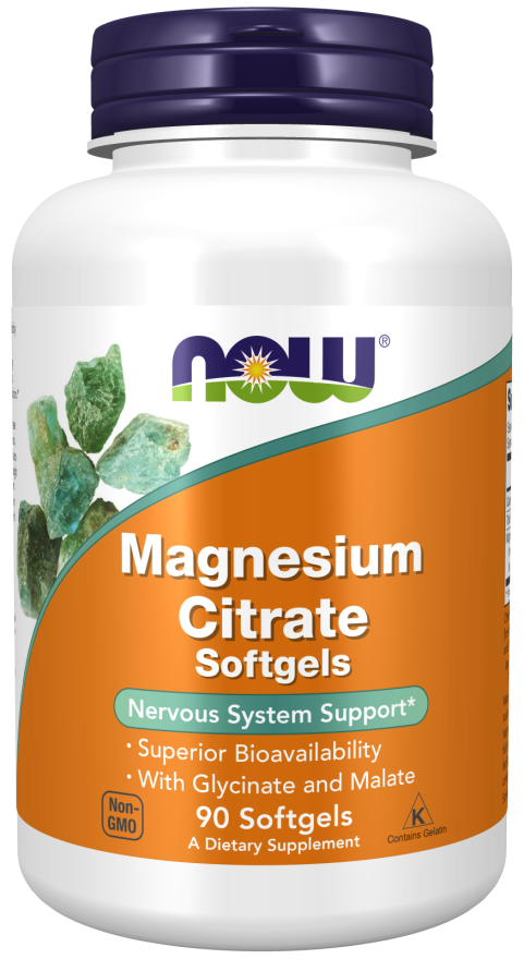 NOW Foods Magnija citrāta mīkstās želejas - 90 mīkstās želejas cena