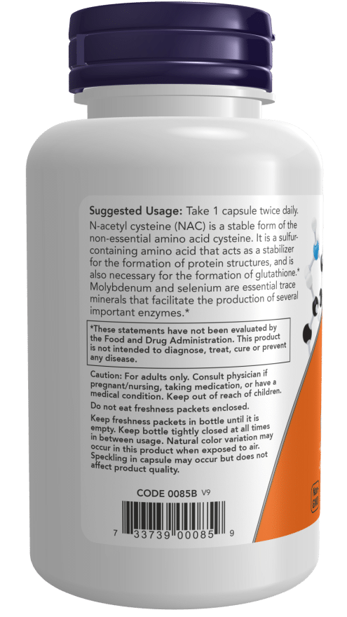 NOW Foods N-Acetyl-Cysteine 600mg 100vcaps - NAC Usage