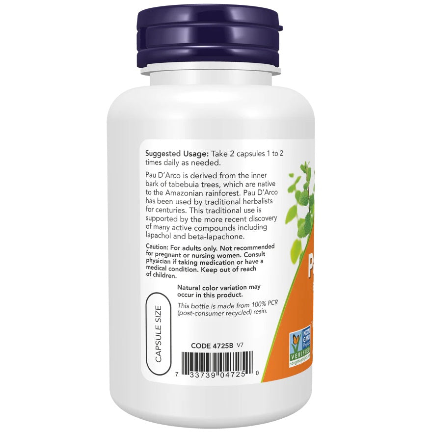 NOW Foods Pau D'Arco 500mg 100kaps
