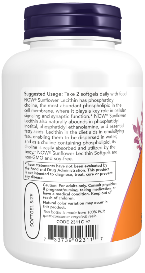 Usage of Now Foods Sunflower Lecithin 1200 mg 100 Softgels