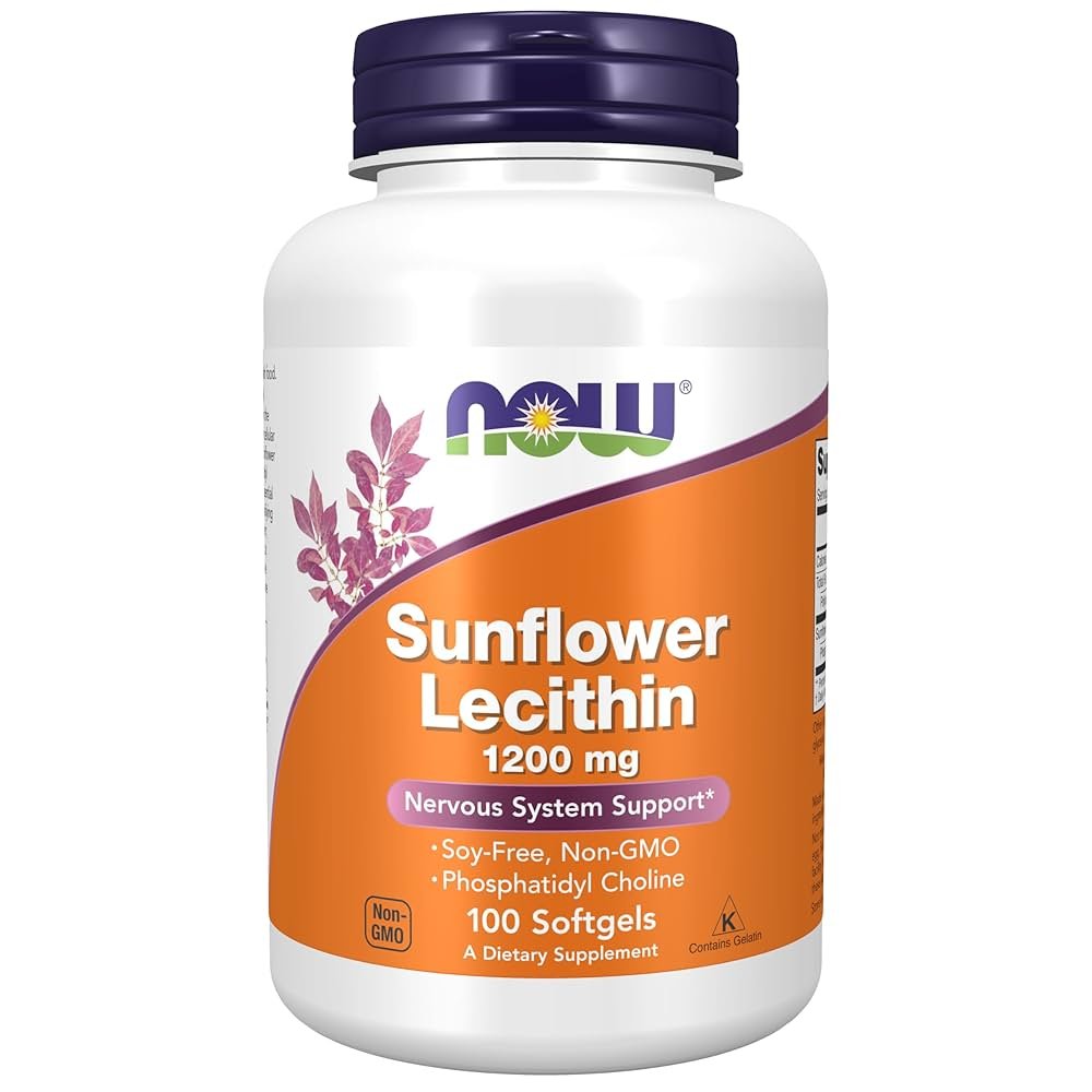 NOW Foods Sunflower Lecithin 1200mg 100 softgels kaina
