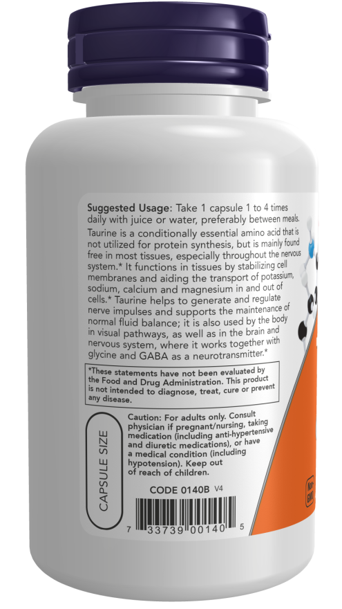 Now Foods Taurine 500 mg Veg Capsules cheap