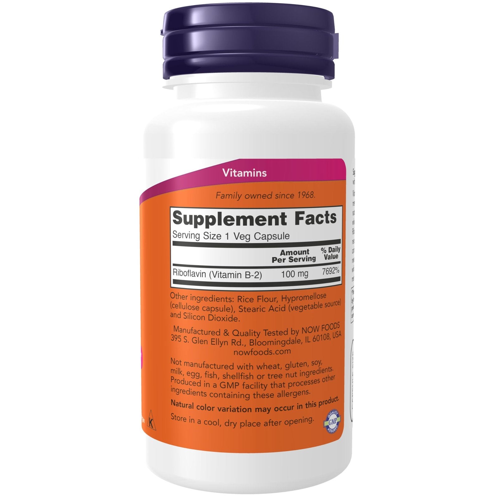 Now Foods Vitamin B-2 Riboflavin 100 mg 100 veg capsules price to buy
