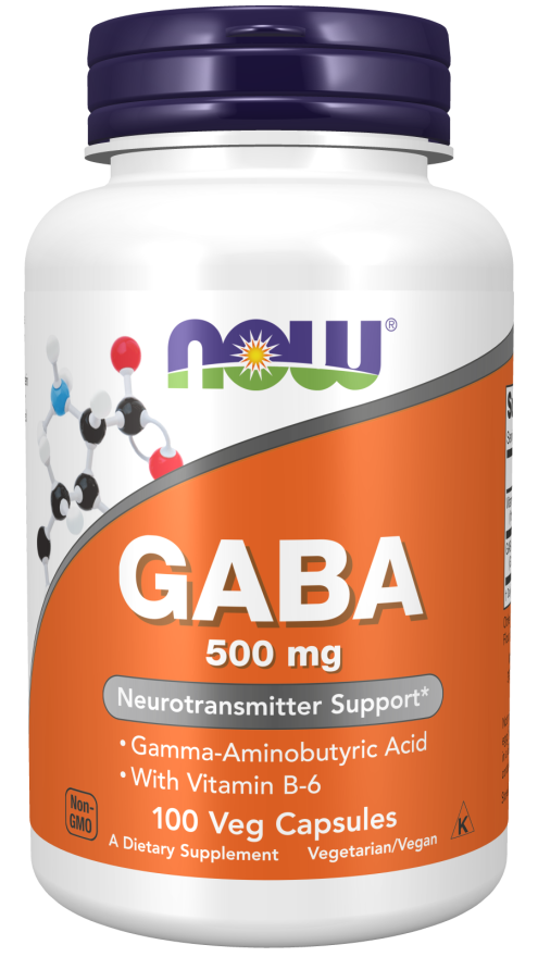 NOW GABA 500mg 100 Veg. Price of capsules (100 servings).