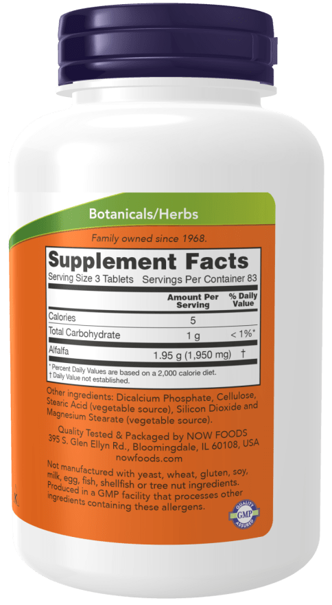 Now Foods Alfalfa 650 mg 250 tablets promotion