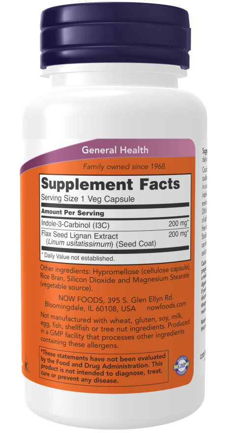 NowFoods Indole-3-Carbinol (I3C) 200 mg 60 Veg Capsules Promotion