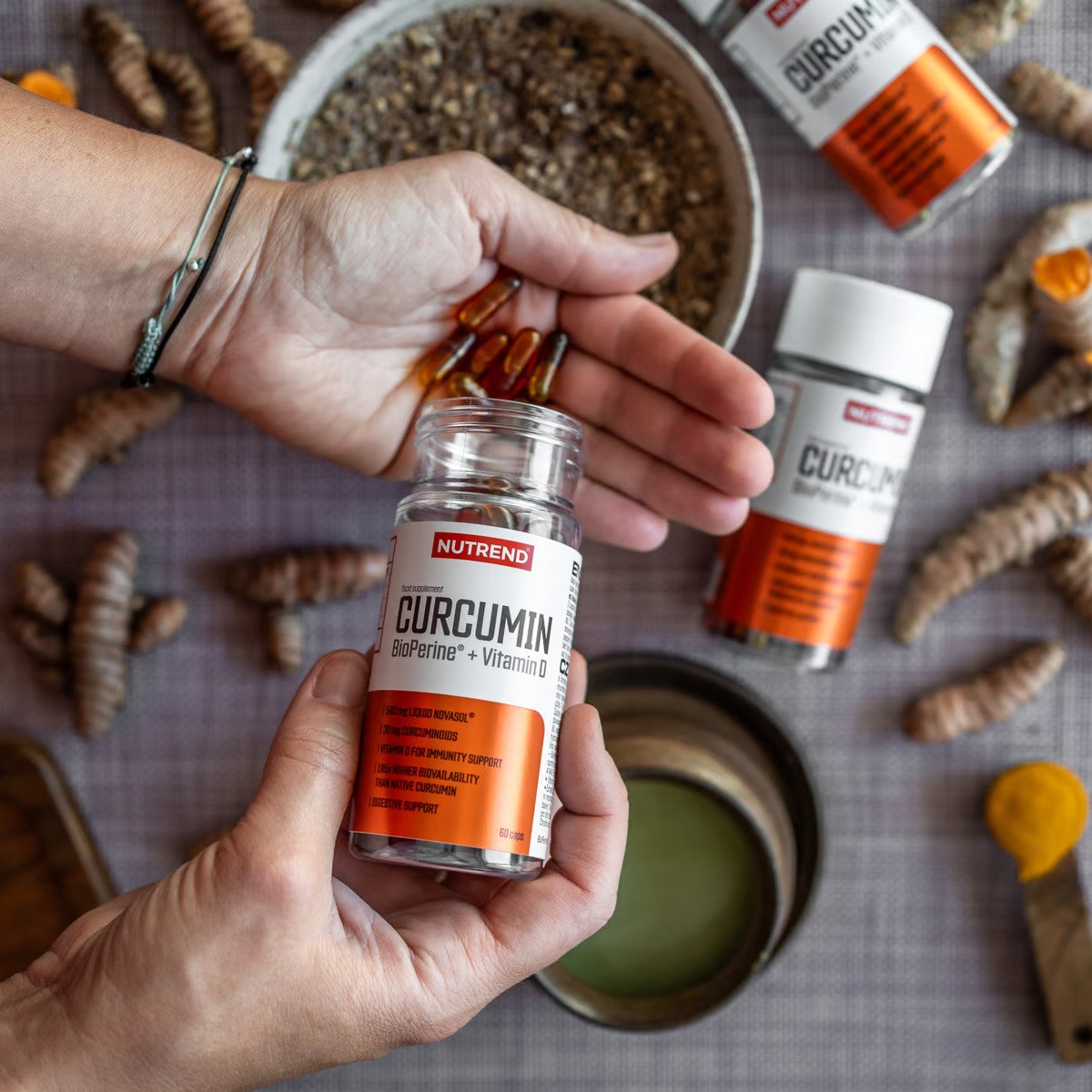 NUTREND Curcumin + Bioperine + Vit D, 60caps banner