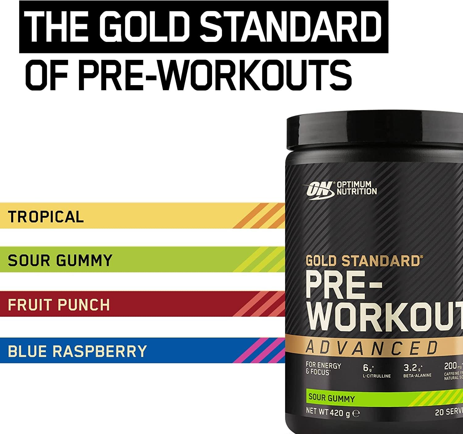 Optimum Nutrition Gold Standard Pre-Workout Advanced 420g flavors