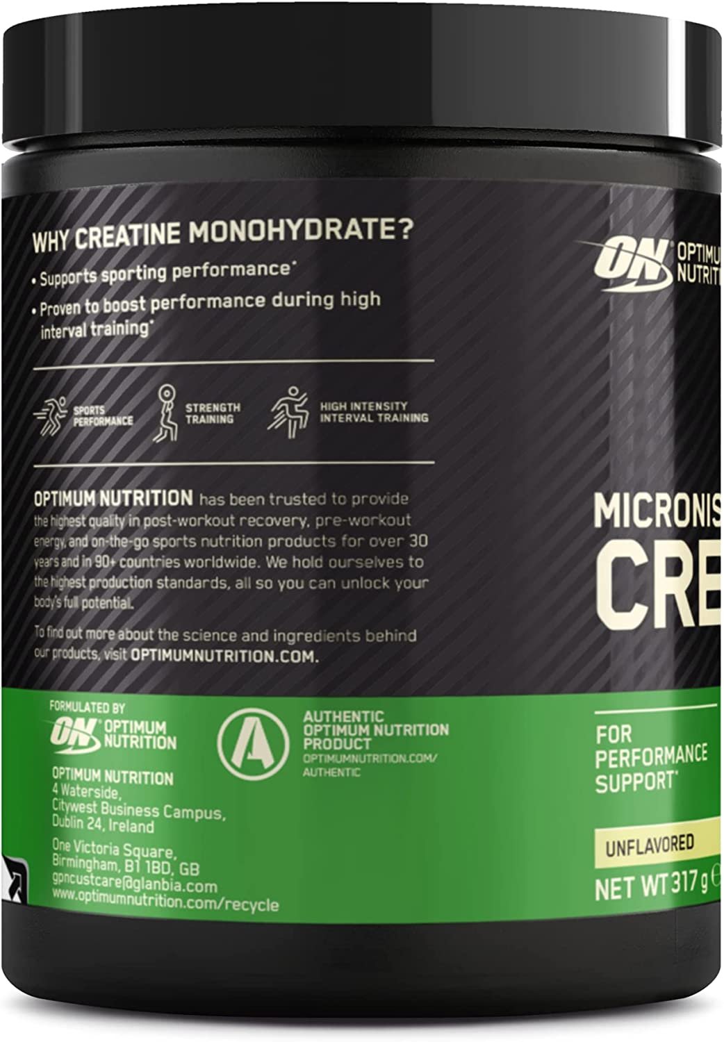 Usage of Optimum Nutrition Micronized Creatine Powder 317g