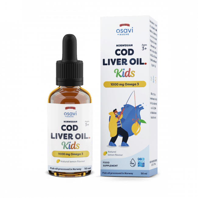 Osavi Norwegian Cod Liver Oil Kids, 1000mg Omega 3 (Lemon) - 50 ml. price promotion