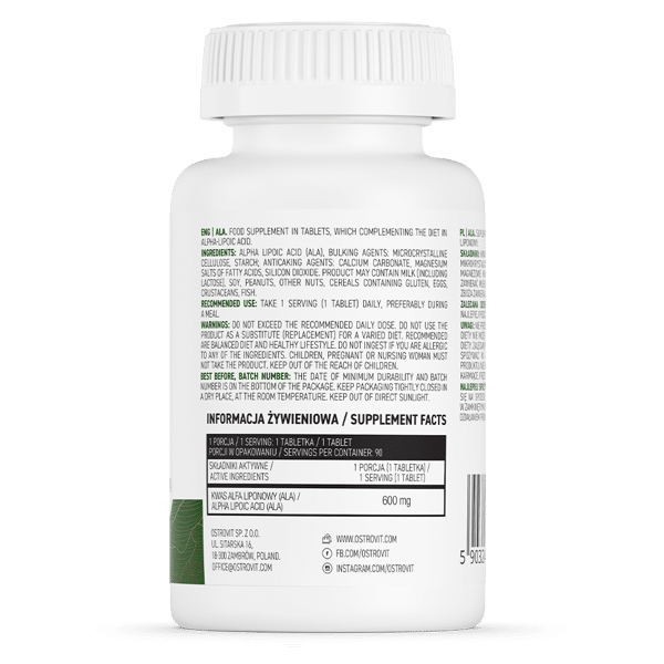 OstroVit-ALA-90-tabs-price-composition