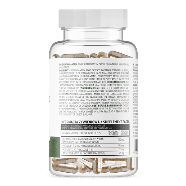 Composition of OstroVit Ashwagandha VEGE 60 vcaps
