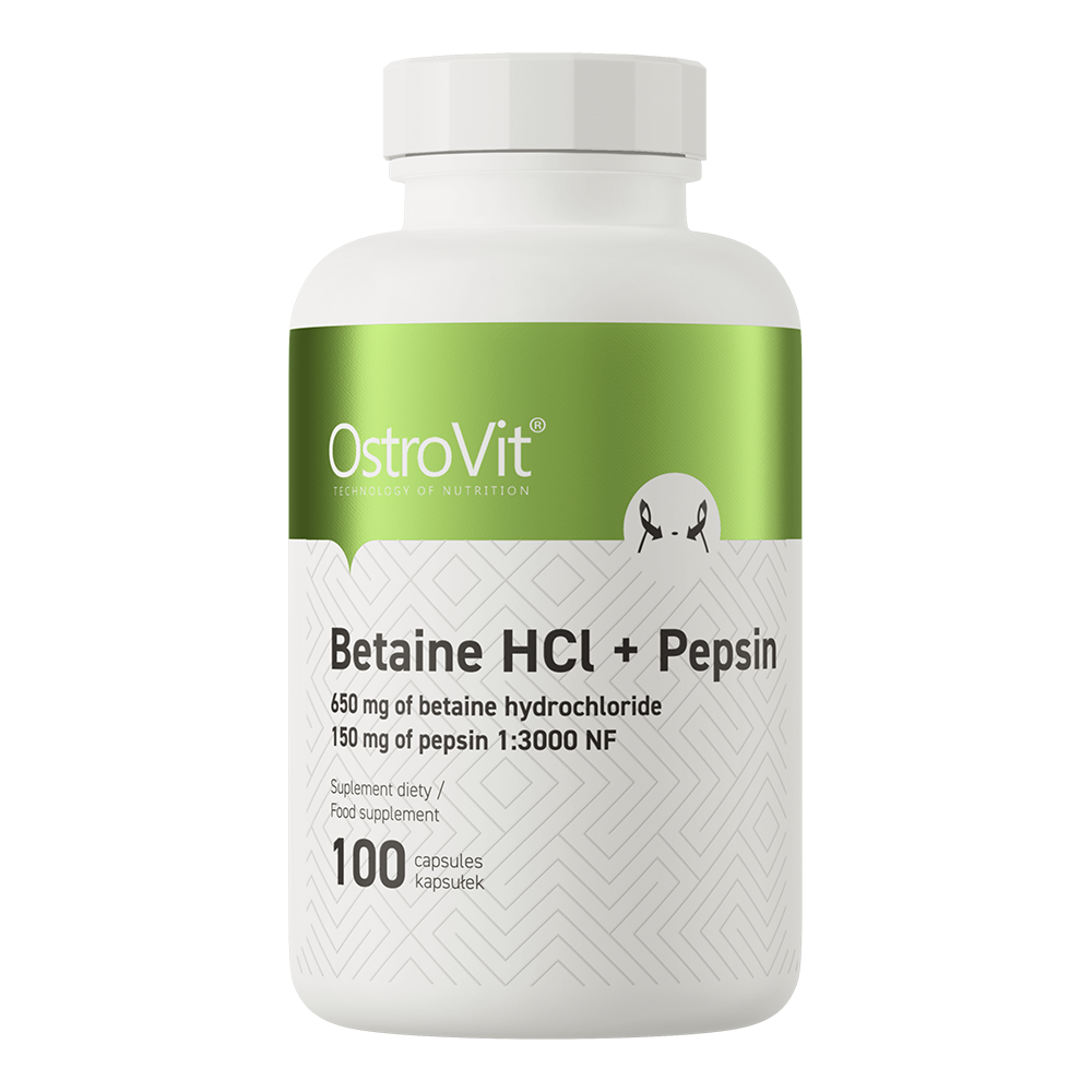 OstroVit-Betaine-HCl-Pepsin-100-capsules-kaina-akcija