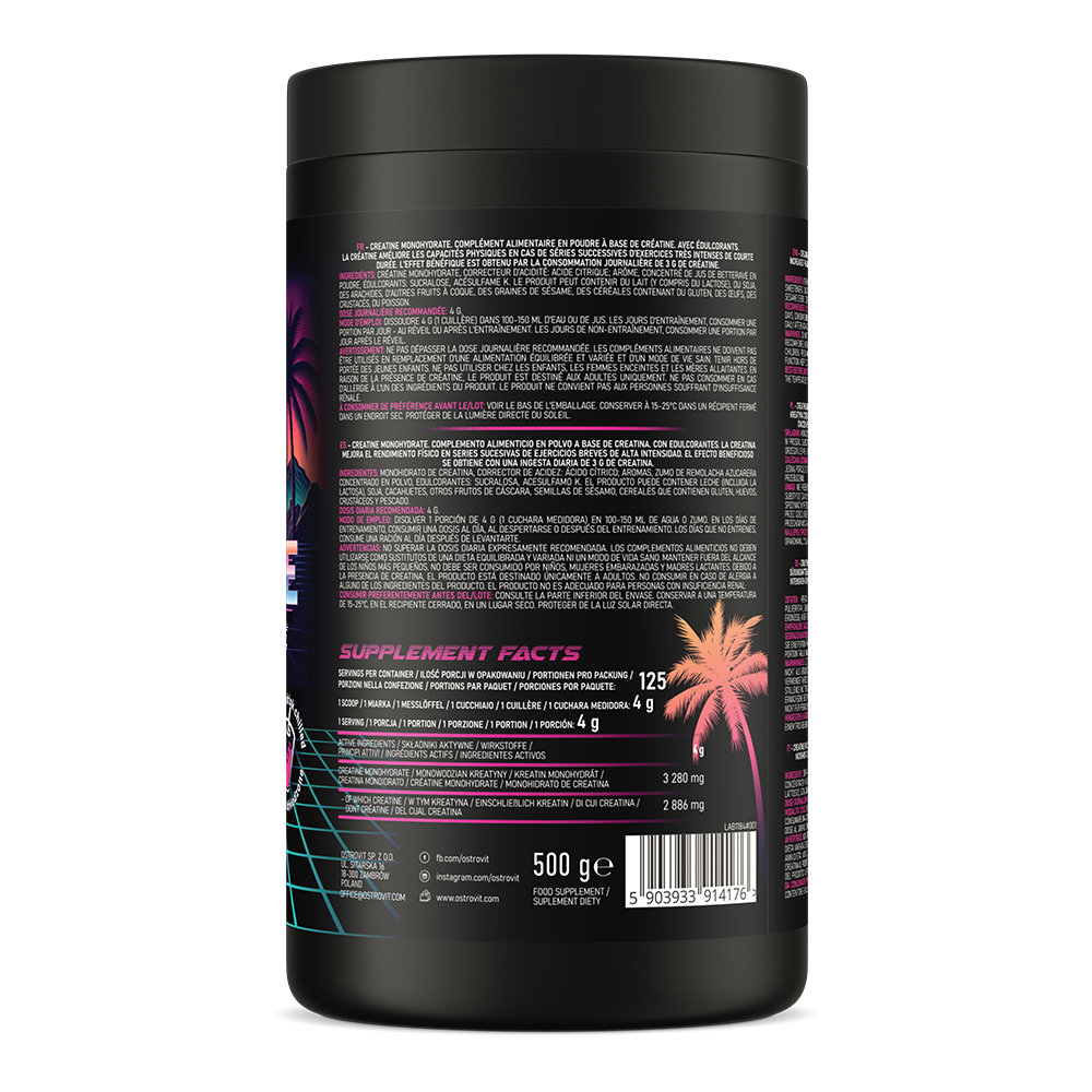 Composition of OstroVit Creatine Monohydrate 500 g Miami Vibes