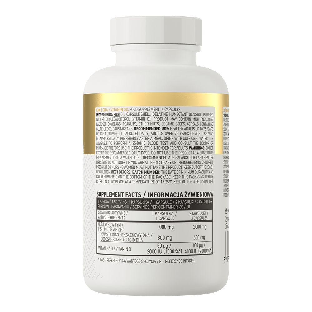 Composition of OstroVit DHA + Vitamin D3 60 capsules