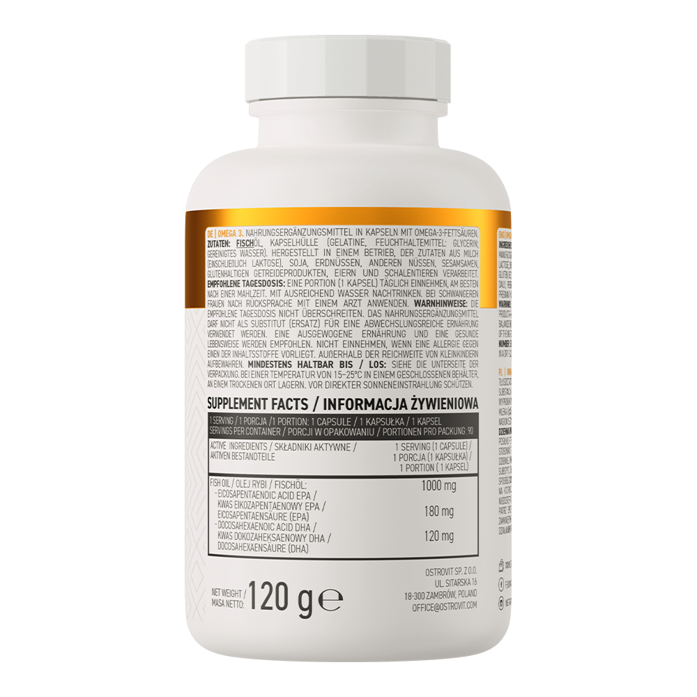 Composition of OstroVit Omega 3 90 caps