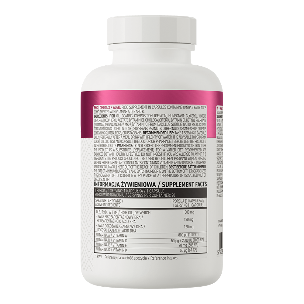 Composition of OstroVit Omega 3 + ADEK 90 capsules