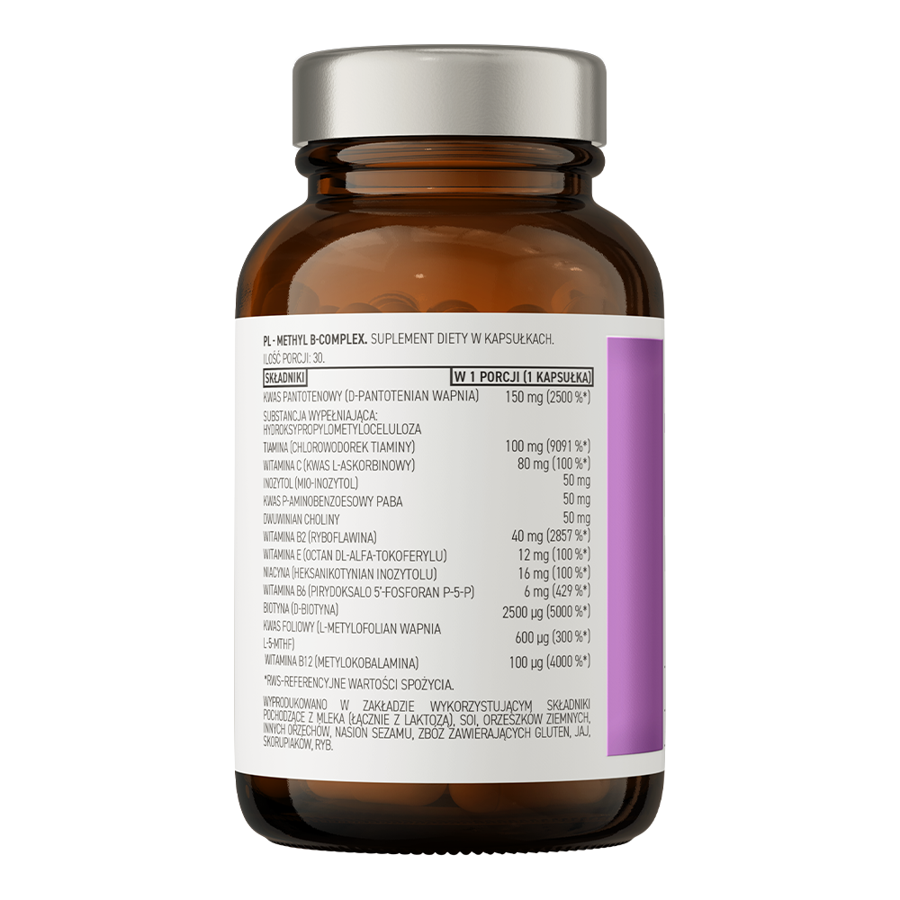 Composition of OstroVit Pharma Methyl B-Complex 30 caps