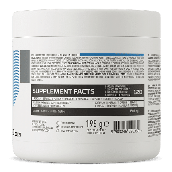 OstroVit Supreme Capsules Taurine 1500 mg 120 caps composition