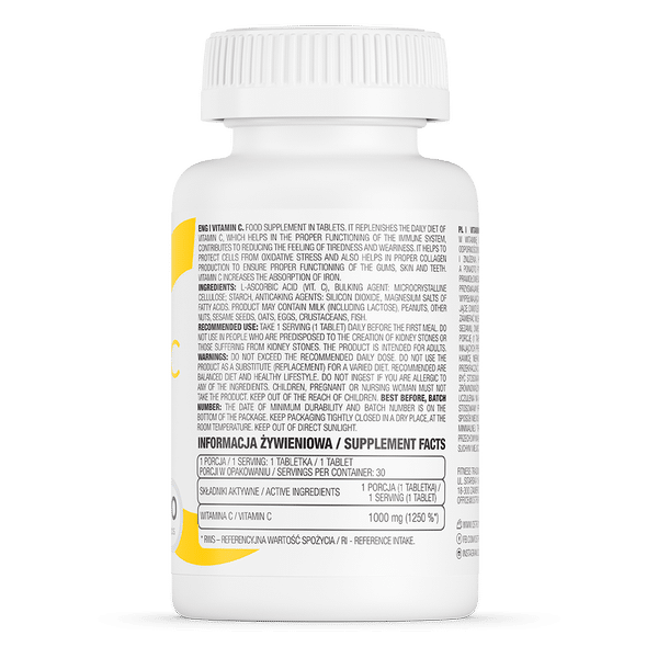 OstroVit-Vitamin-C-30-tabs-composition
