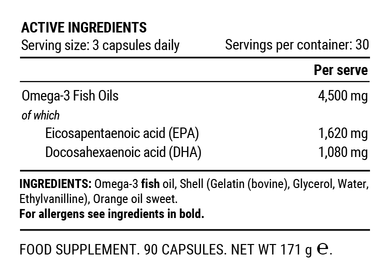 PILLAR PERFORMANCE ULTRA OMEGA 90 soft capsules Orange composition