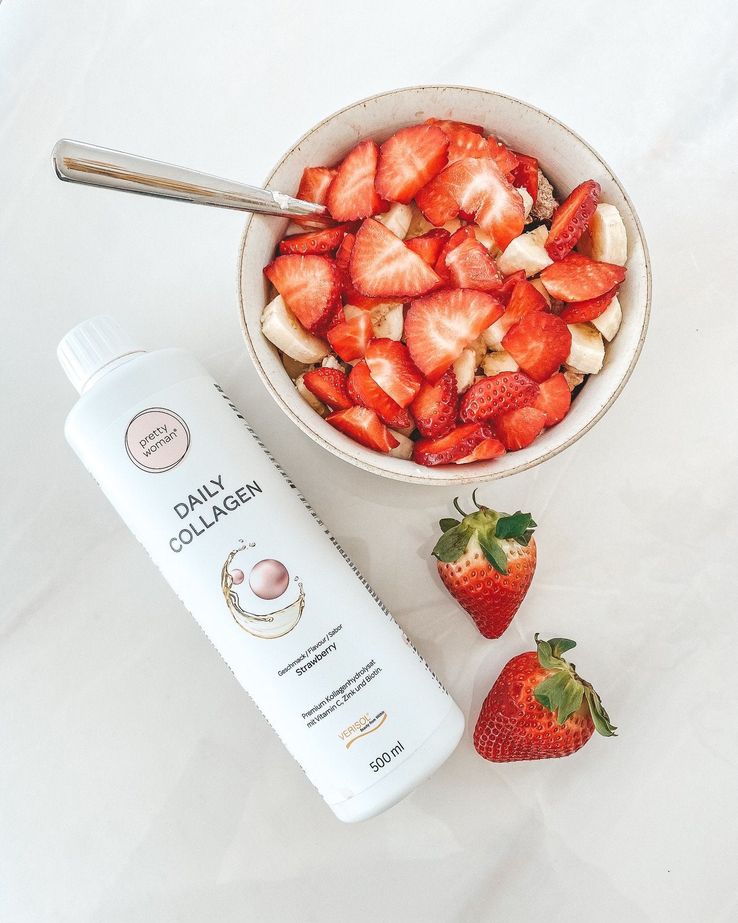 Представляем Pretty Woman® Daily Collagen 500 мл - Коллагеновый косметический напиток со вкусом клубники