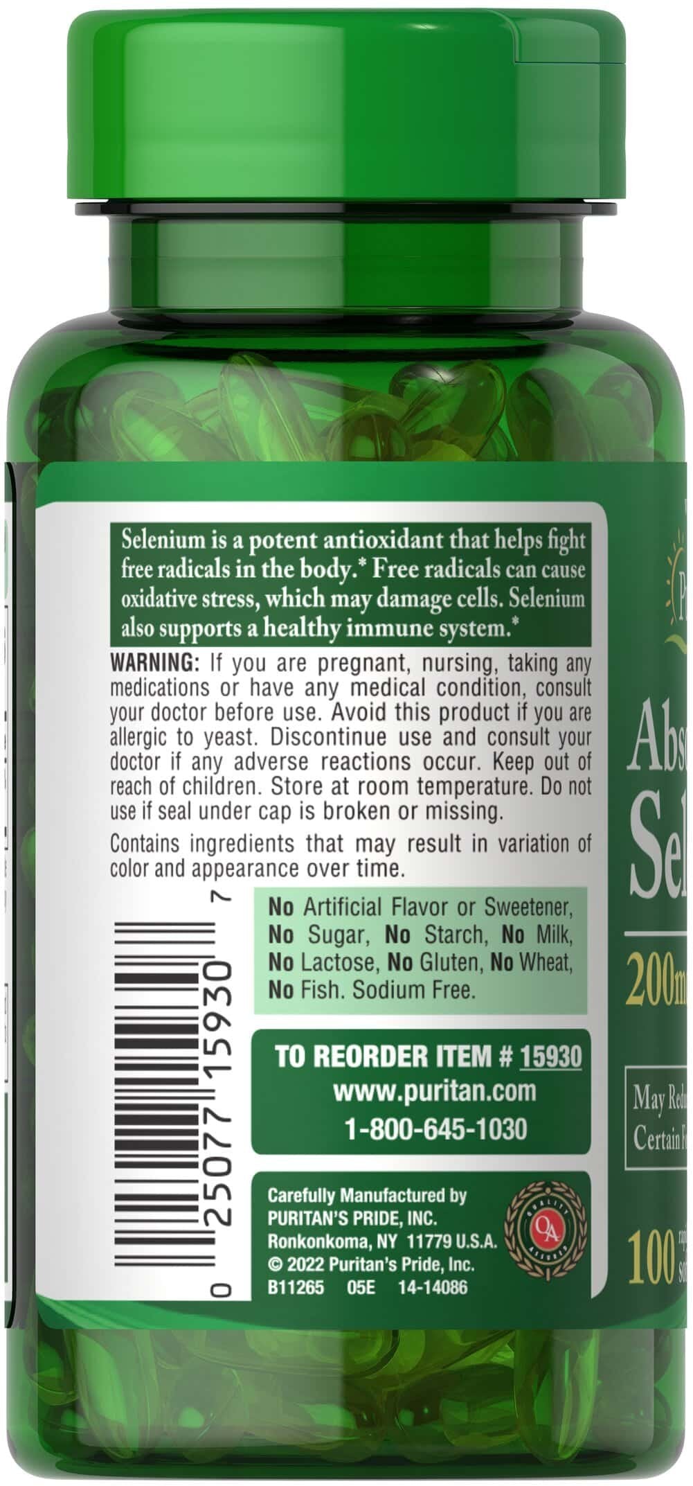 Puritan's Pride Absorbable Selenium 200 mcg-100 Softgels price usage
