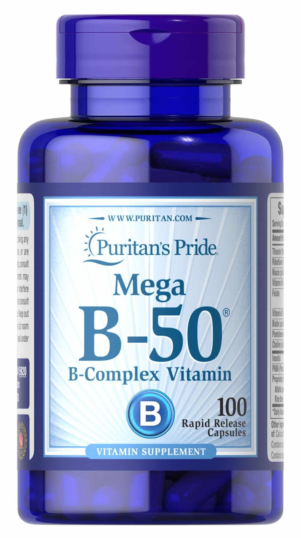 Puritan's Pride Mega B-50 B-Complex Vitamin - 100 caps. the price