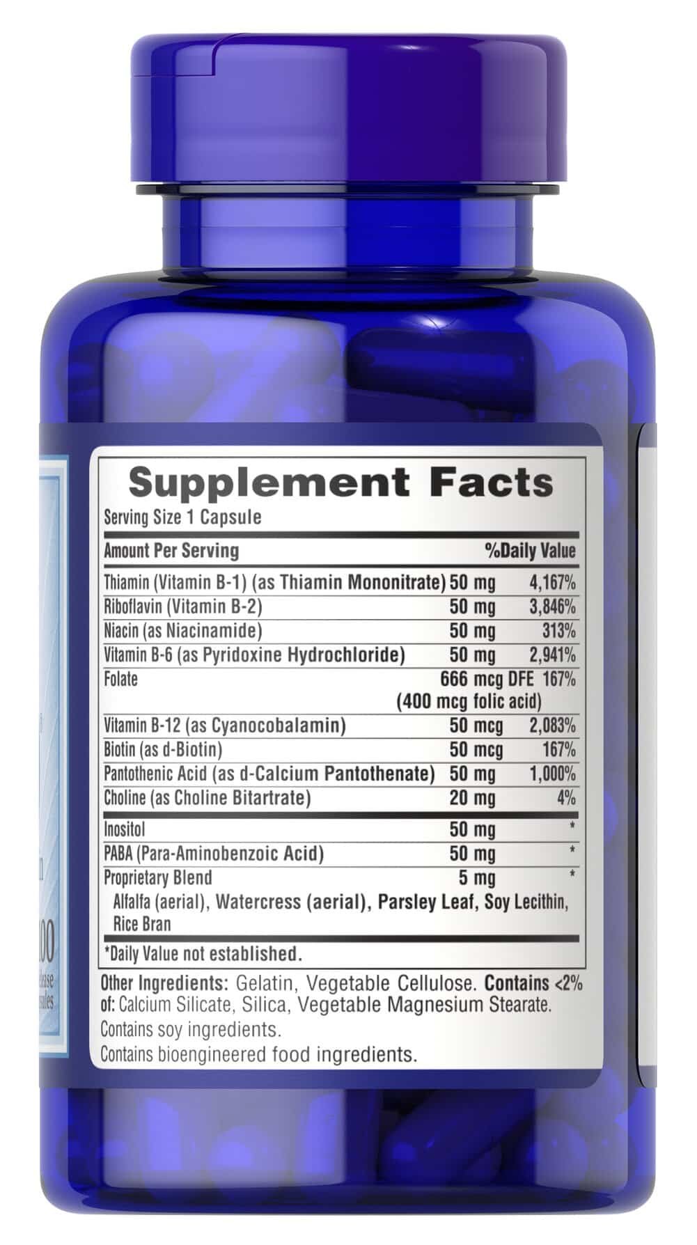 Puritan's Pride Mega B-50 B-Complex Vitamin - 100 caps. composition