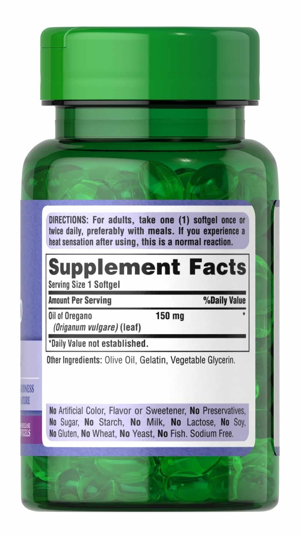 Puritan's Pride Oil of Oregano - 150 mg 90 Softgels composition