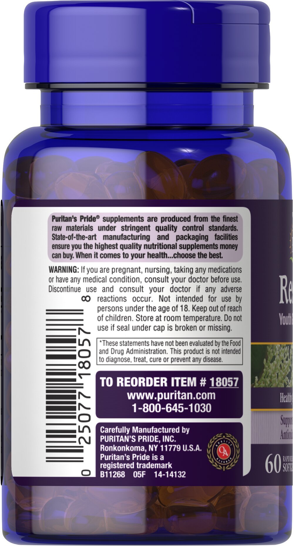 Puritan's Pride Resveratrol 100 mg 60 ātras darbības mīksto želeju lietošana