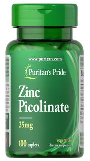 Puritan's Pride Zinc Picolinate 25mg 100 caplets cheap