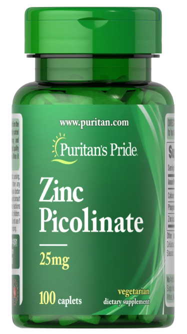 Puritan's Pride Zinc Picolinate 25mg 100 caplets cheap